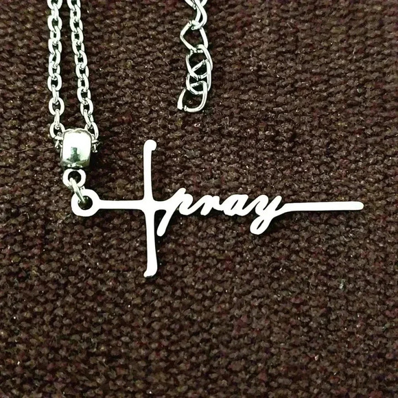 Pray God Jesus Cross Stainless Steel Necklace - Picture 1 of 2